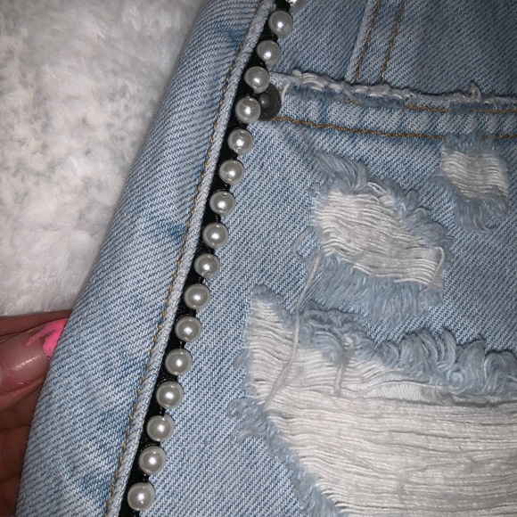 Carmar Beatrice Denim Skirt with Pearls - Picture 4 of 5